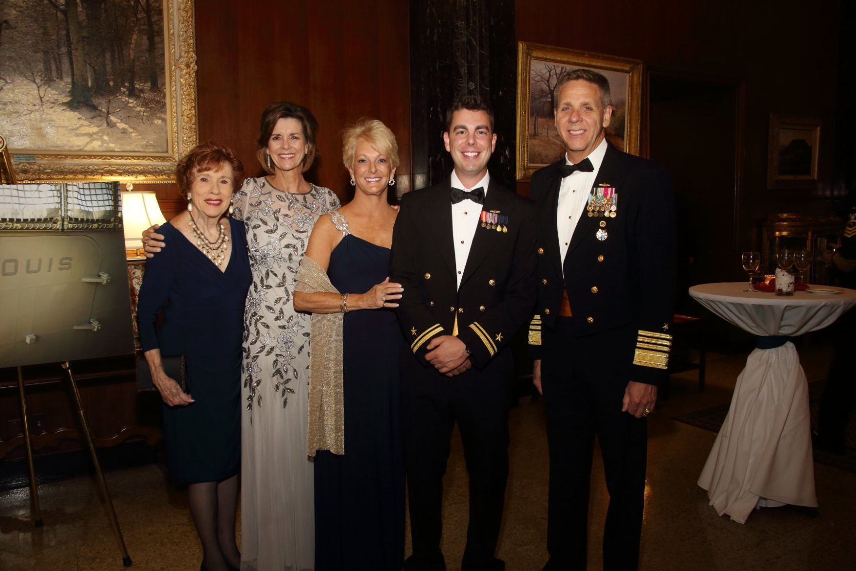 Shirley Davidson, Tracy Davidson, Gerry Mueller, Brandon Mueller, ADM Philip S. Davidson